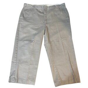 Dickies Mens Work Pants Size 40x30 Beige 100% Cotton Flat Front Work Skate